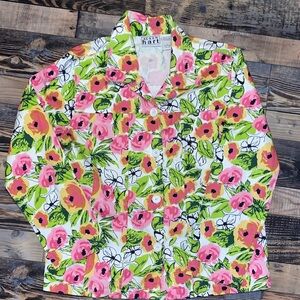 KEREN hart Colorful Floral Cotton Jacket Shirt